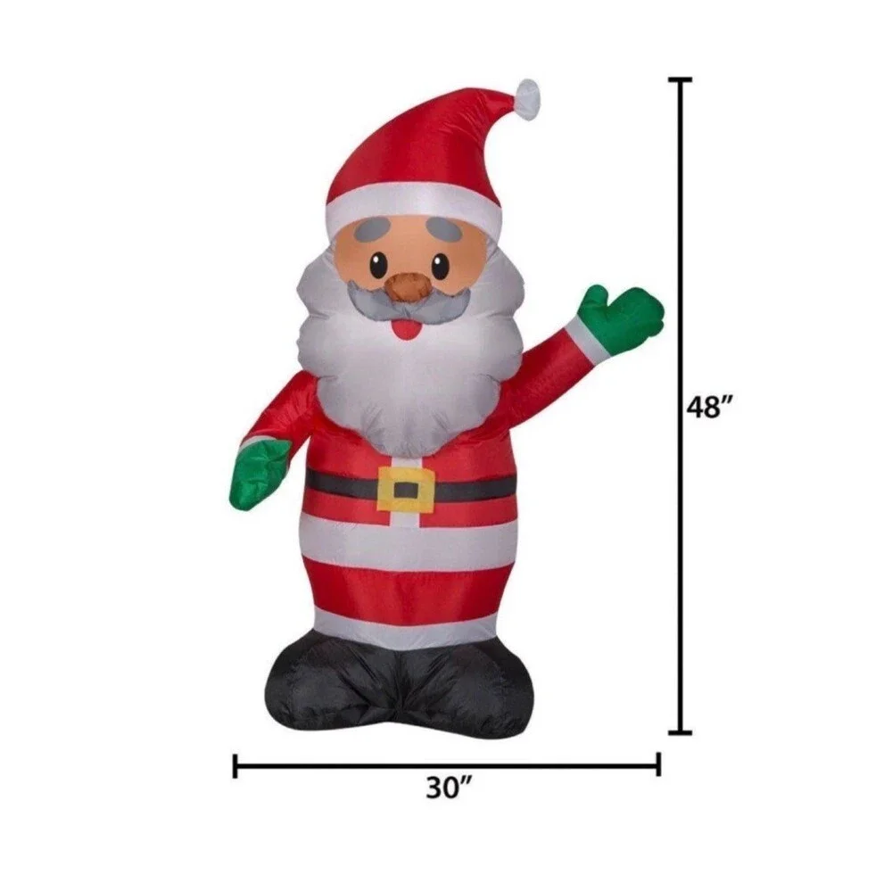 4ft African American Santa Holiday Airblown Inflatable